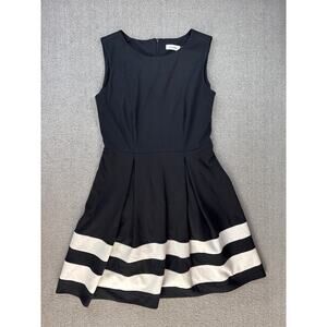 Calvin Klein Dress Fit to Flare Sleeveless Career Classic Knee Length Size 8